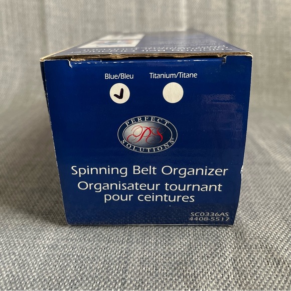 Perfect Solutions Accessories Blue Spinning Double Tier Rotating Belt Organizer - Picture 6 of 11